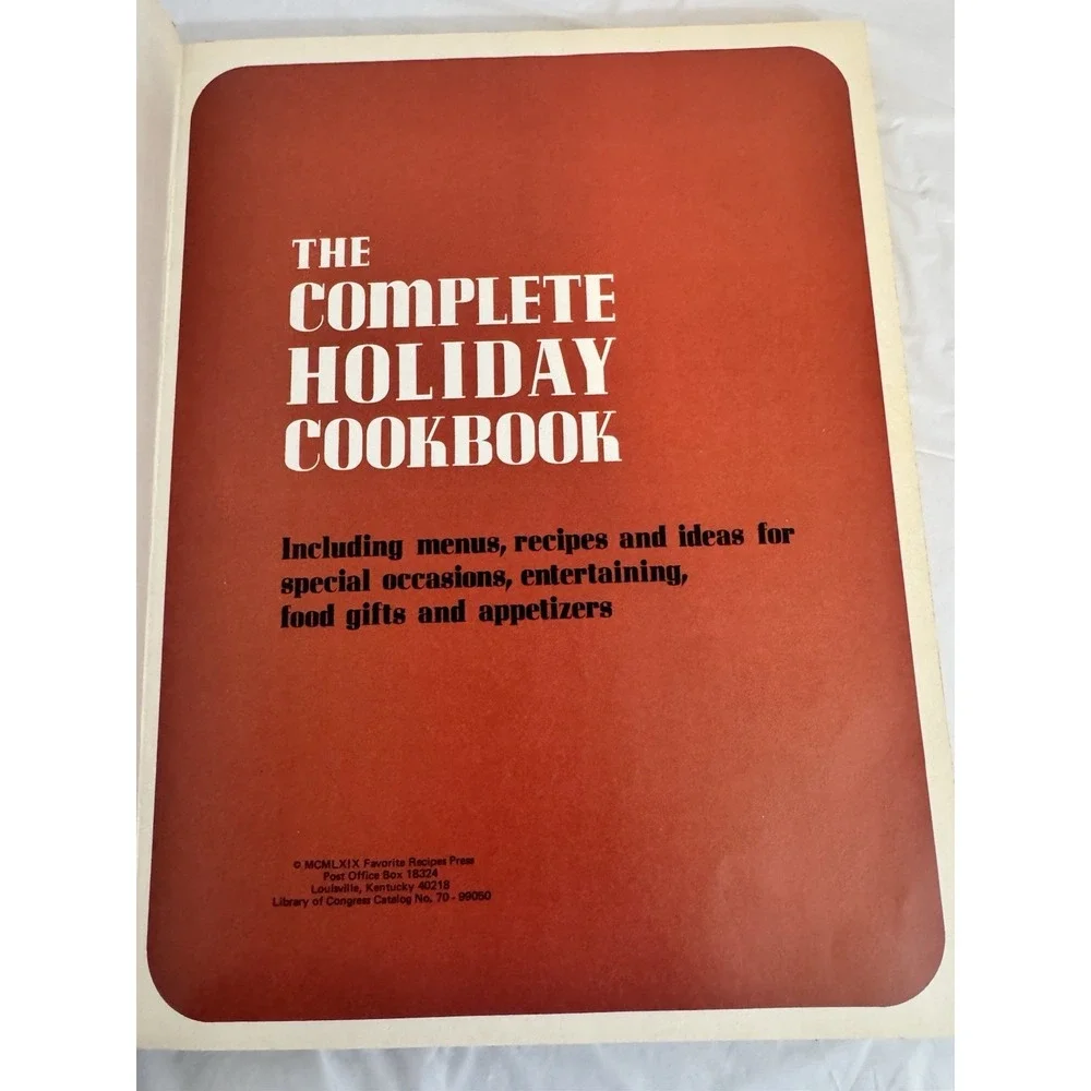 The Complete Holiday Cookbook by Favorite Recipe Press Hardcover 1969 Vintage